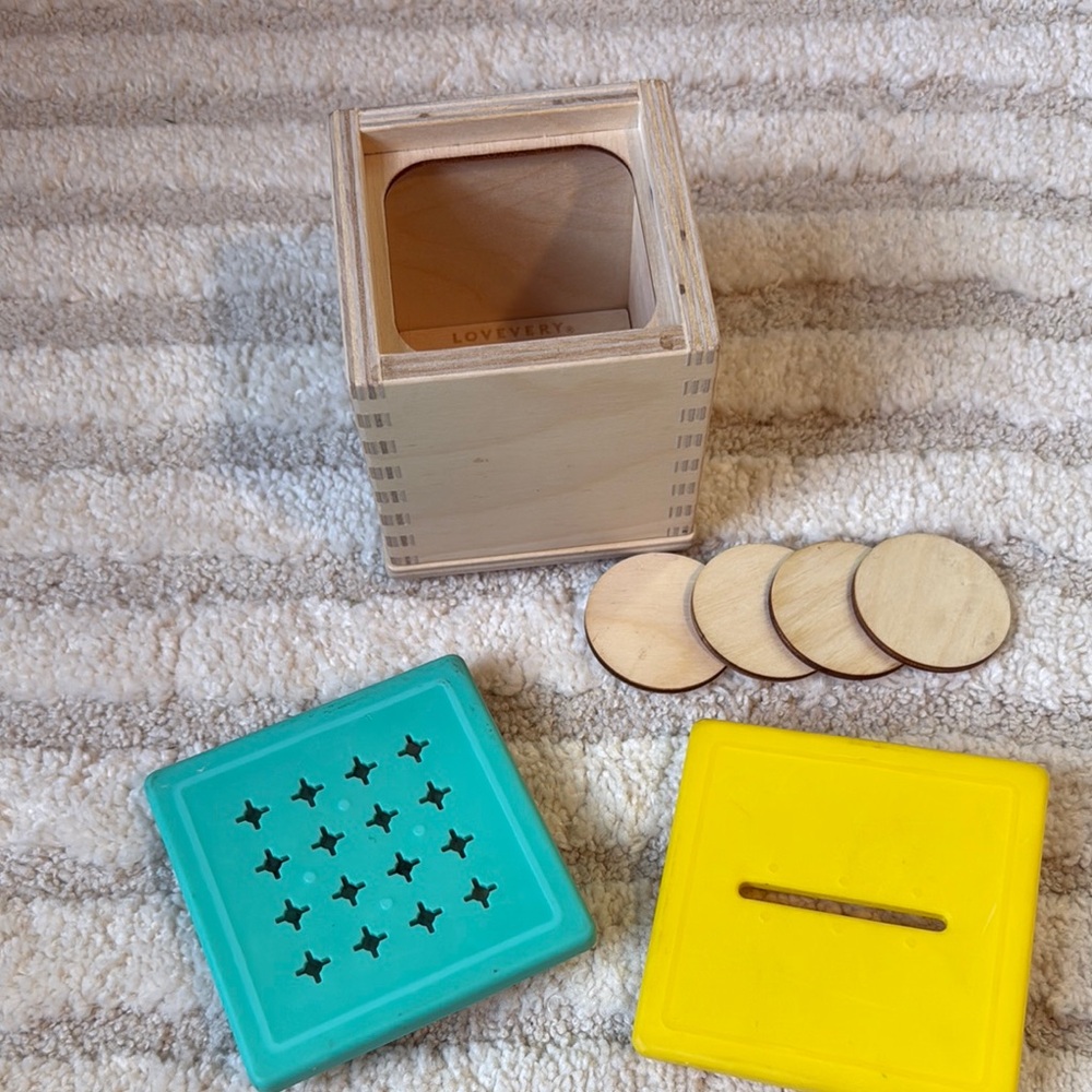 Lovevery Wooden Sorting Box with Colorful Lids